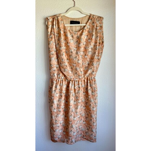 Thakoon Women's Sleeveless Gathered Drape Sheath Pencil Dress in Peach and Gray - Picture 2 of 11